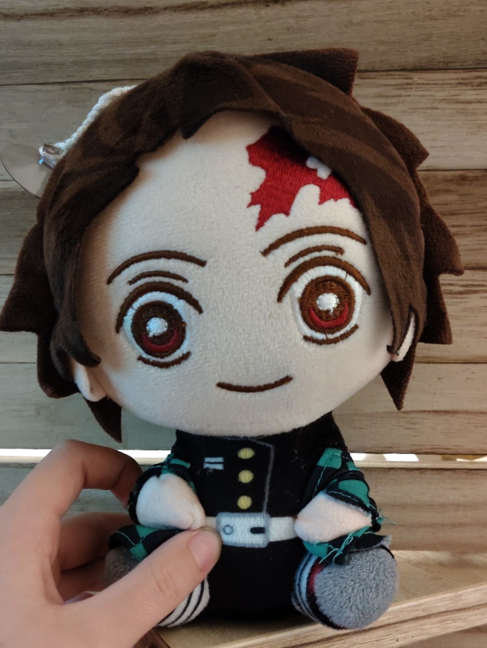 Anime-Inspired Plush Doll with Brown Hair and Red Detail
